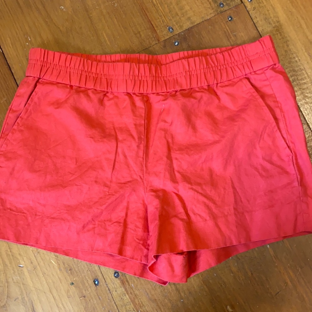 JCrew salmon linen shorts